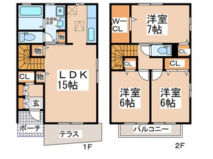 砂崎タウンハウスの物件間取画像